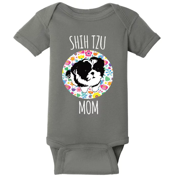 Shih Tzu Puppy Shih Tzu Mom Mama Baby Bodysuit