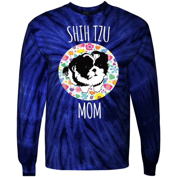 Shih Tzu Puppy Shih Tzu Mom Mama Tie-Dye Long Sleeve Shirt