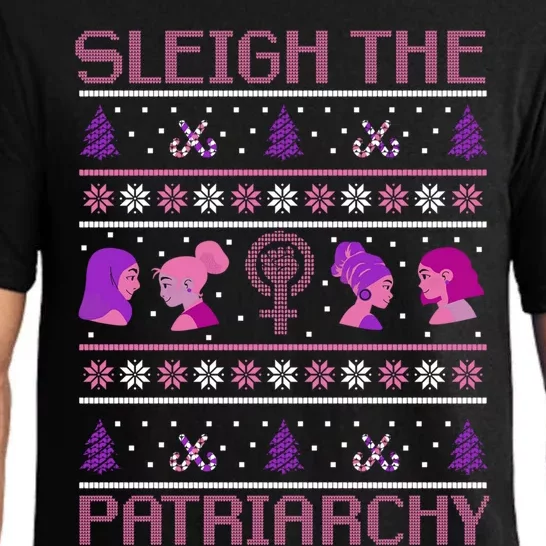 Sleigh The Patriarchy Feminist Christmas Feminism Meaningful Gift Pajama Set