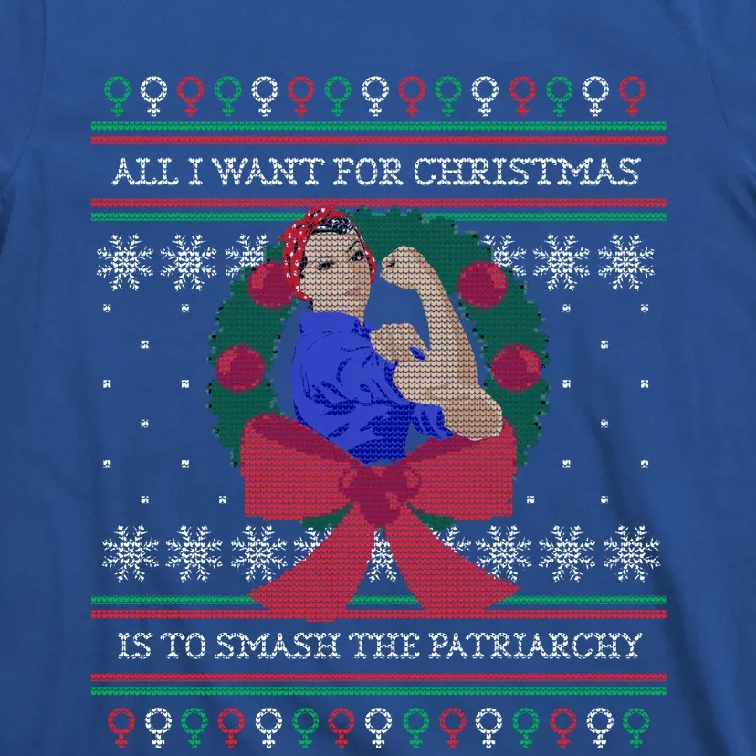 Smash The Patriarchy Ugly Christmas Sweaterstyle Gift T-Shirt