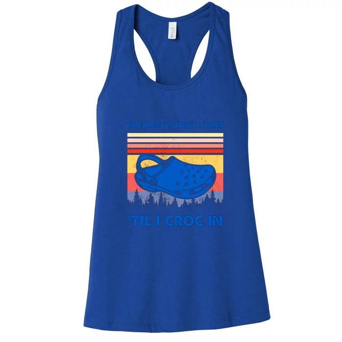 Shop The Party Dont Start Til I Croc In Women's Racerback Tank