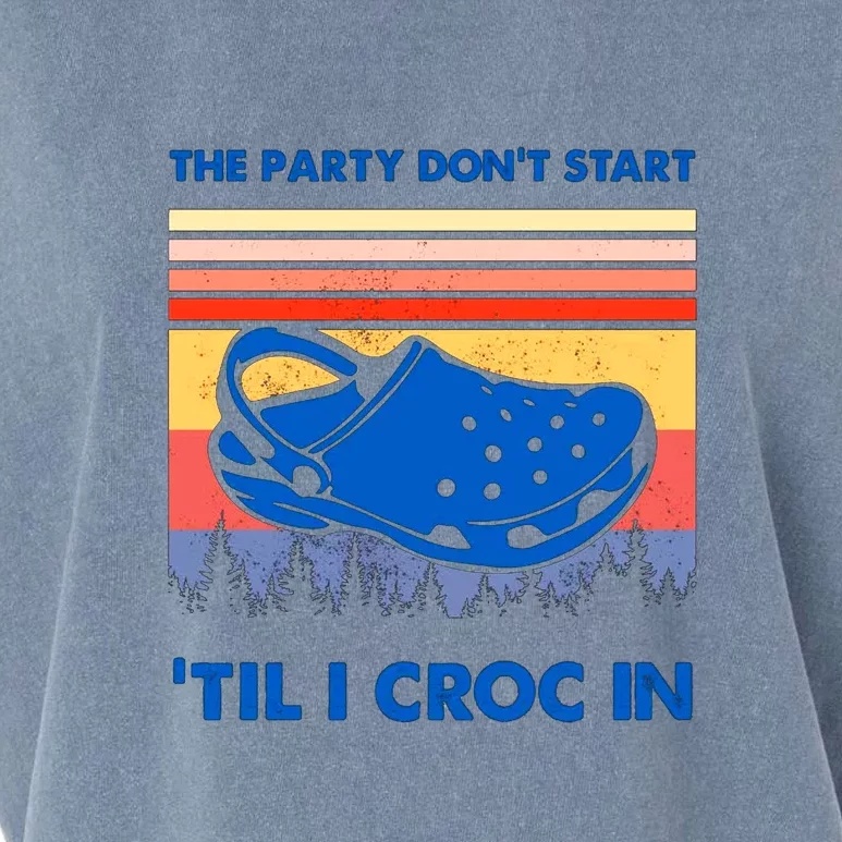 Shop The Party Dont Start Til I Croc In Garment-Dyed Women's Muscle Tee