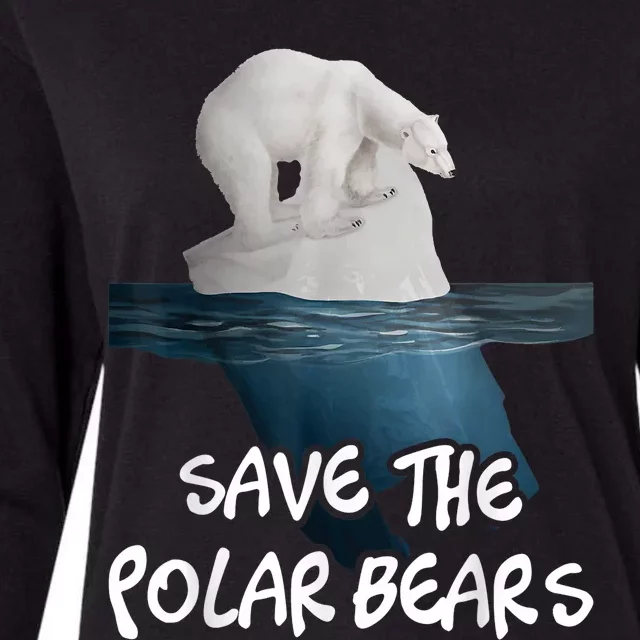 Save The Polar Bears Environmental Protection Earth Day Womens Cotton Relaxed Long Sleeve T-Shirt