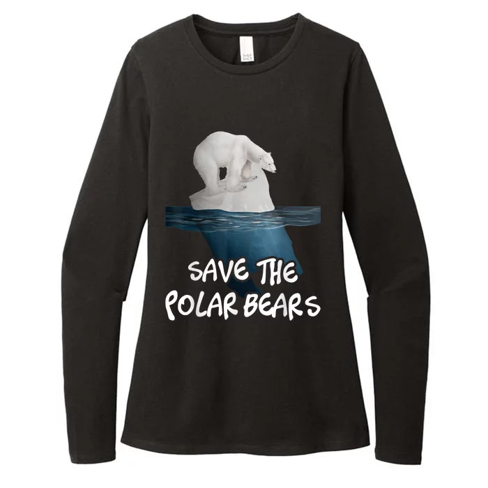 Save The Polar Bears Environmental Protection Earth Day Womens CVC Long Sleeve Shirt