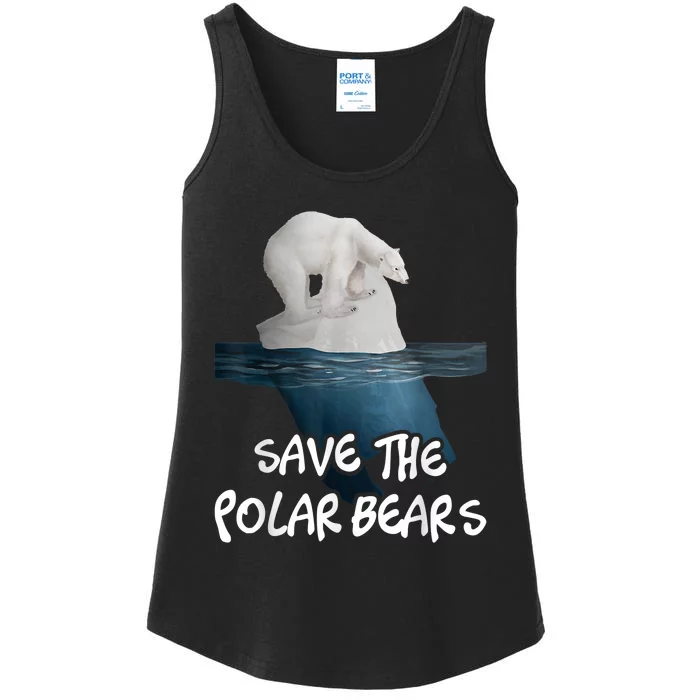 Save The Polar Bears Environmental Protection Earth Day Ladies Essential Tank