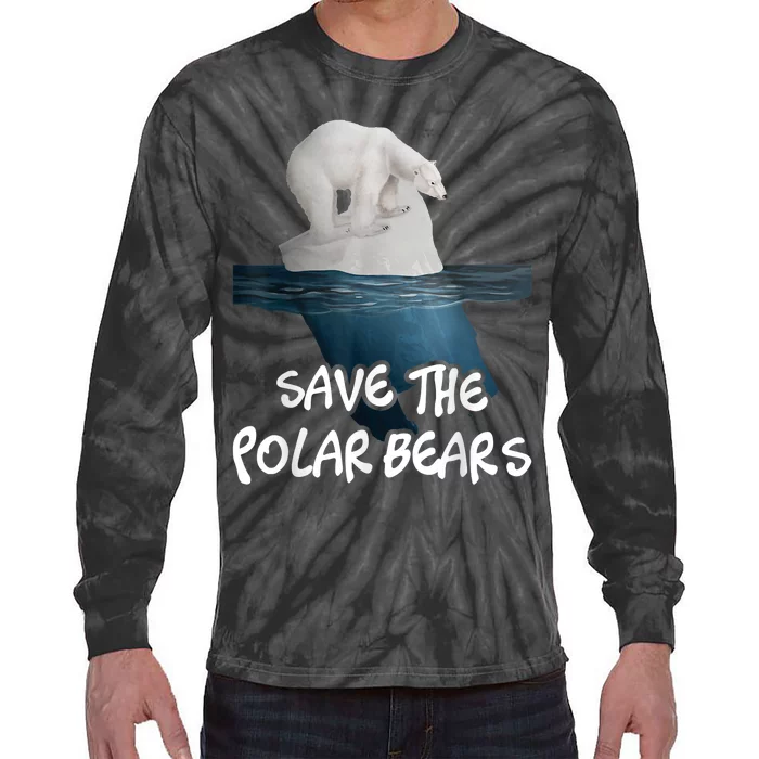 Save The Polar Bears Environmental Protection Earth Day Tie-Dye Long Sleeve Shirt