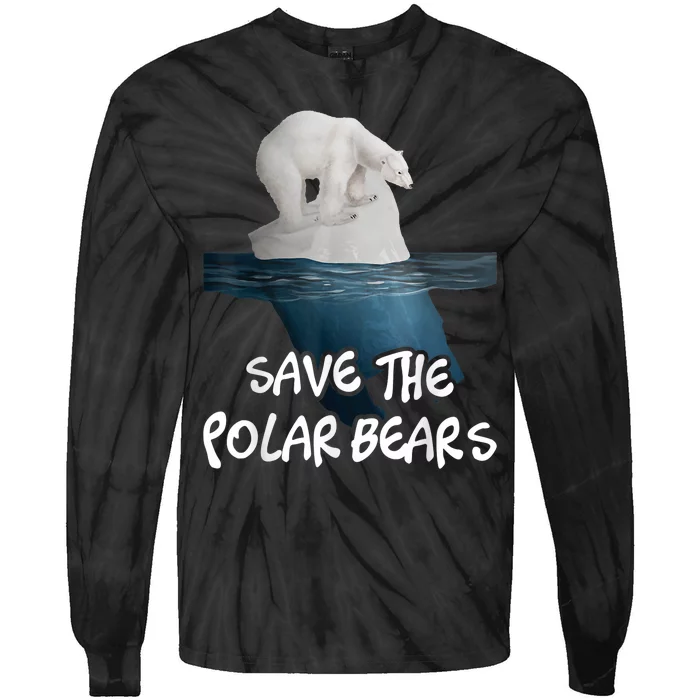 Save The Polar Bears Environmental Protection Earth Day Tie-Dye Long Sleeve Shirt