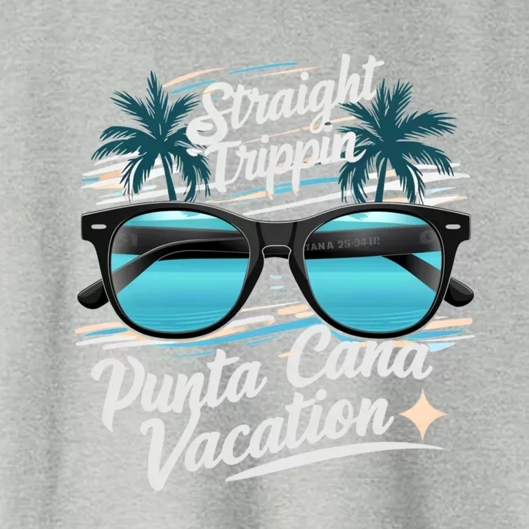 Straight Trippin Punta Cana 2024 Beach Summer Vacation Trip Great Gift Women's Crop Top Tee