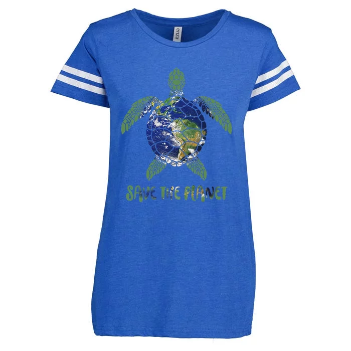 Save The Planet World Earth Day Environmental Enza Ladies Jersey Football T-Shirt