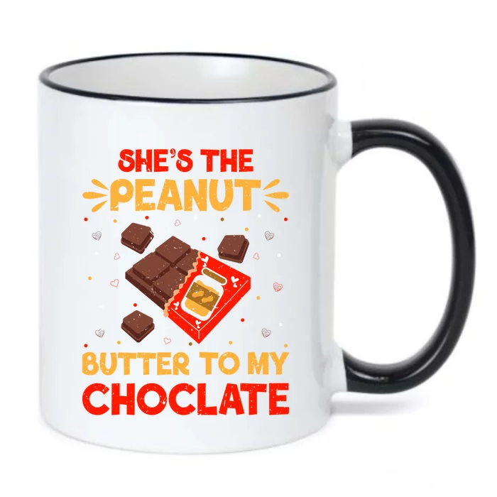 She's The Peanut Butter To My Chocolate Valentines Couple Meaningful Gift Black Color Changing Mug