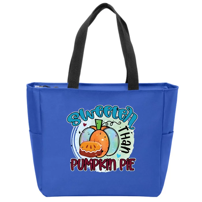 Sweeter Than Pumpkin Pie Autumn Thanksgiving Gift Zip Tote Bag