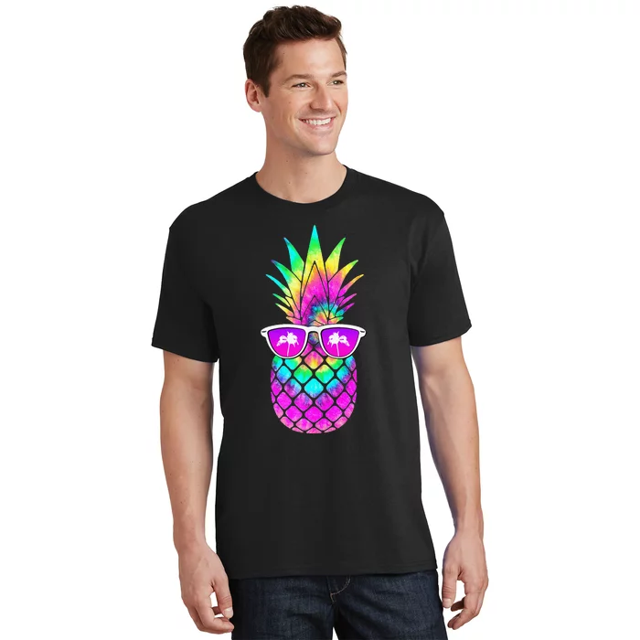 Summer TieDye Pineapple Sunglasses Tropical Design T-Shirt