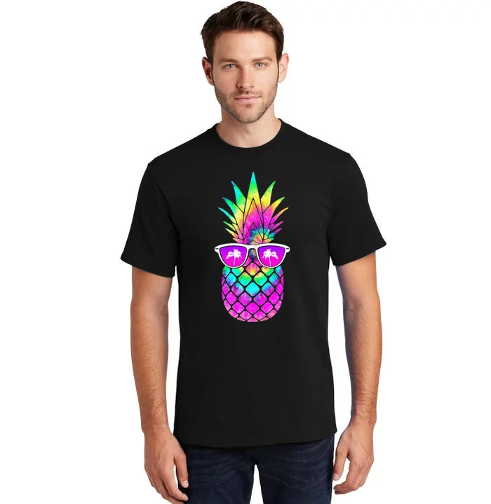 Summer TieDye Pineapple Sunglasses Tropical Design Tall T-Shirt