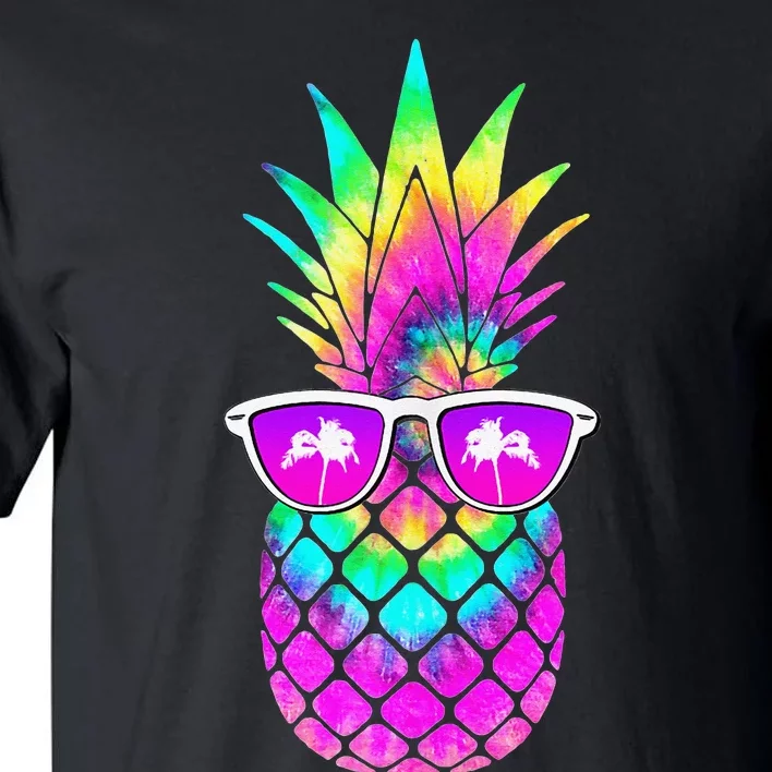 Summer TieDye Pineapple Sunglasses Tropical Design Tall T-Shirt