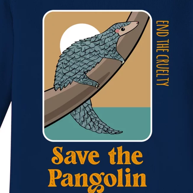 Save The Pangolin End The Cruelty Conservation Earth Day Meaningful Gift Baby Long Sleeve Bodysuit