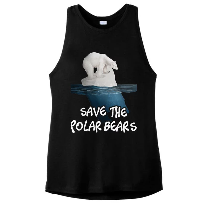 Save The Polar Environmental Protection Earth Day Ladies Tri-Blend Wicking Tank