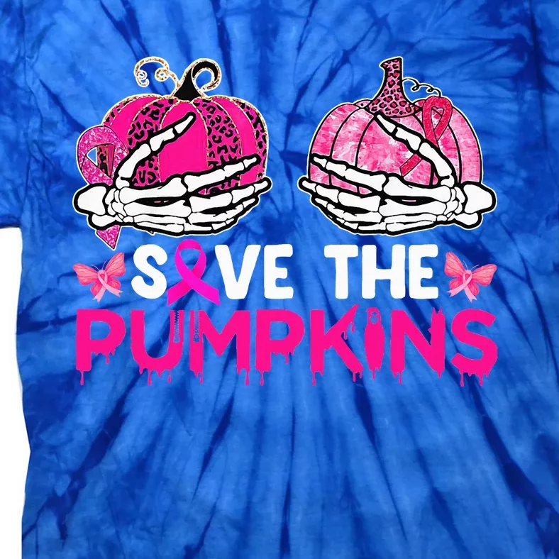 Save The Pumpkins Breast Cancer Awareness Halloween Costume Tie-Dye T-Shirt