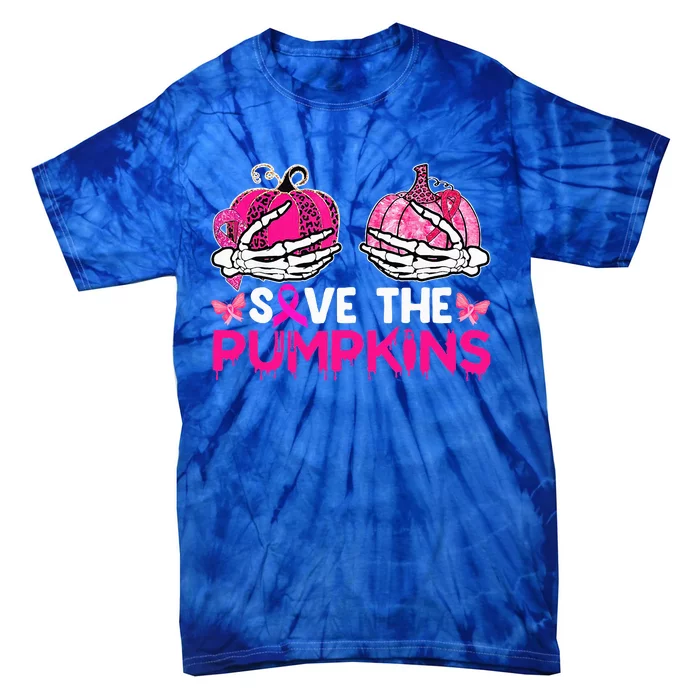 Save The Pumpkins Breast Cancer Awareness Halloween Costume Tie-Dye T-Shirt