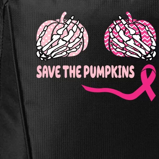 Save The Pumpkins Breast Cancer Awareness Ribbon City Backpack