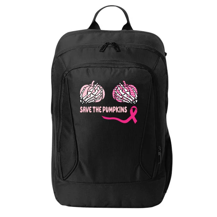 Save The Pumpkins Breast Cancer Awareness Ribbon City Backpack