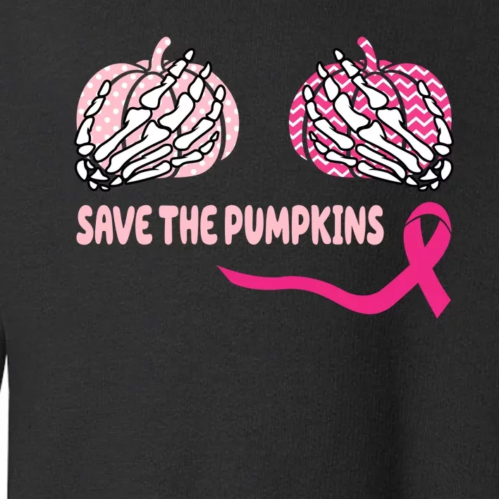 Save The Pumpkins Breast Cancer Awareness Ribbon Toddler Sweatshirt