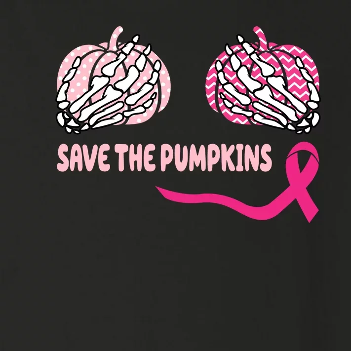 Save The Pumpkins Breast Cancer Awareness Ribbon Toddler Long Sleeve Shirt