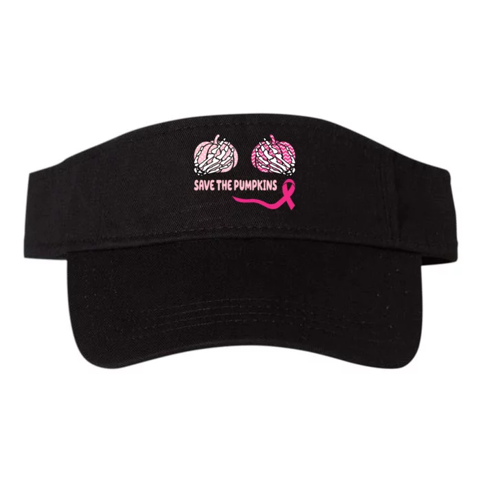 Save The Pumpkins Breast Cancer Awareness Ribbon Valucap Bio-Washed Visor