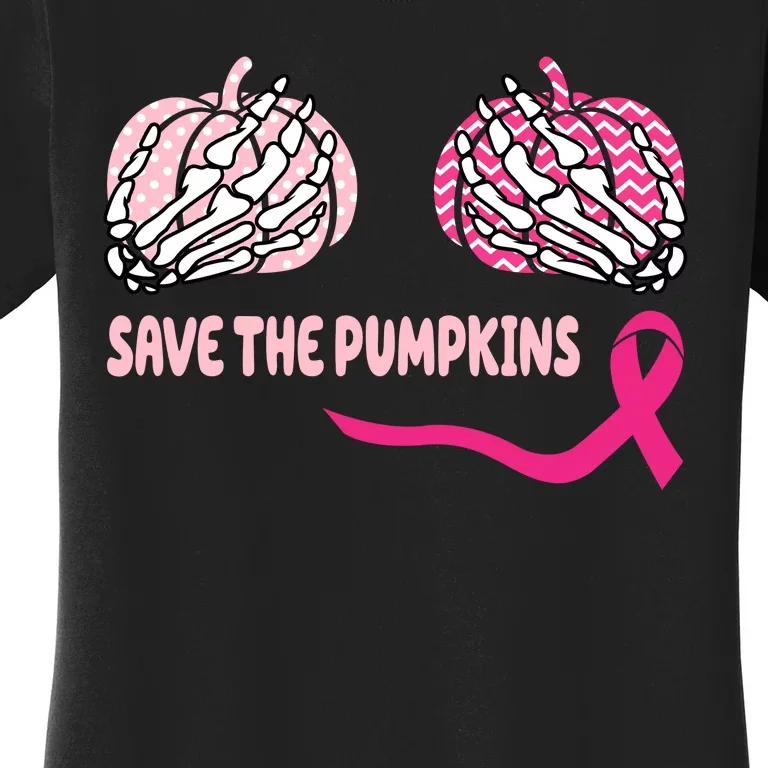 Save The Pumpkins Breast Cancer Awareness Ribbon Women's T-Shirt