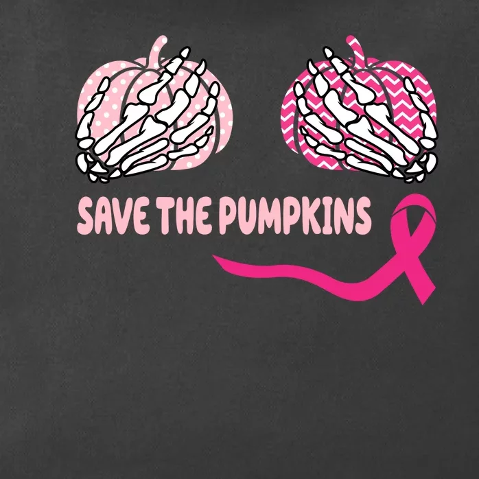 Save The Pumpkins Breast Cancer Awareness Ribbon Zip Tote Bag