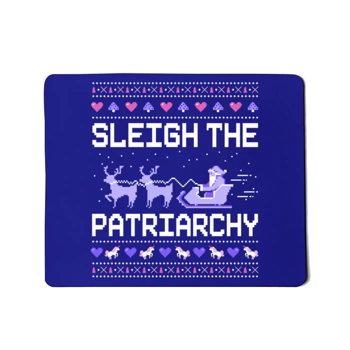 Sleigh The Patriarchy Feminist Feminism Meme Ugly Christmas Gift Mousepad