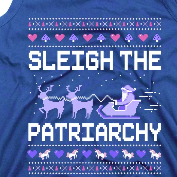 Sleigh The Patriarchy Feminist Feminism Meme Ugly Christmas Gift Tank Top