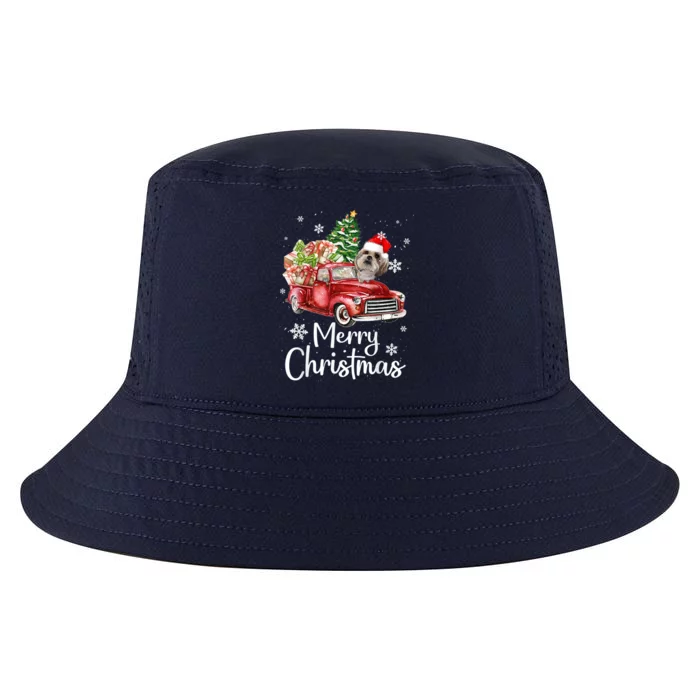 Shih Tzu Riding Red Truck Xmas Merry Christmas Great Gift Cool Comfort Performance Bucket Hat