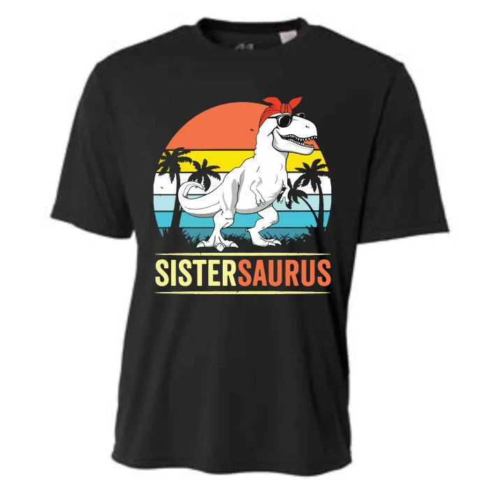 Sistersaurus T Rex Dinosaur Sister Saurus Family Matching Cooling Performance Crew T-Shirt