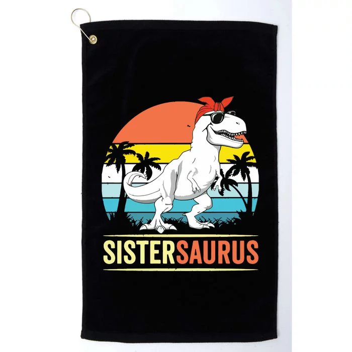 Sistersaurus T Rex Dinosaur Sister Saurus Family Matching Platinum Collection Golf Towel