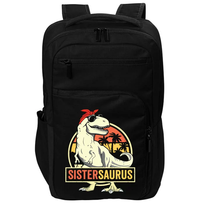 Sistersaurus T Rex Dinosaur Sister Saurus Family Matching Impact Tech Backpack