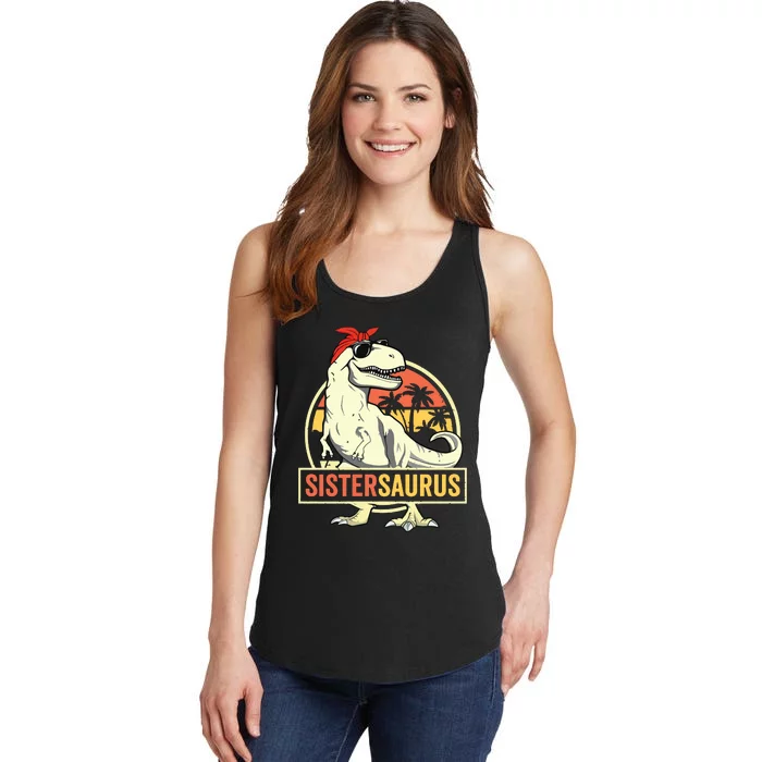 Sistersaurus T Rex Dinosaur Sister Saurus Family Matching Ladies Essential Tank