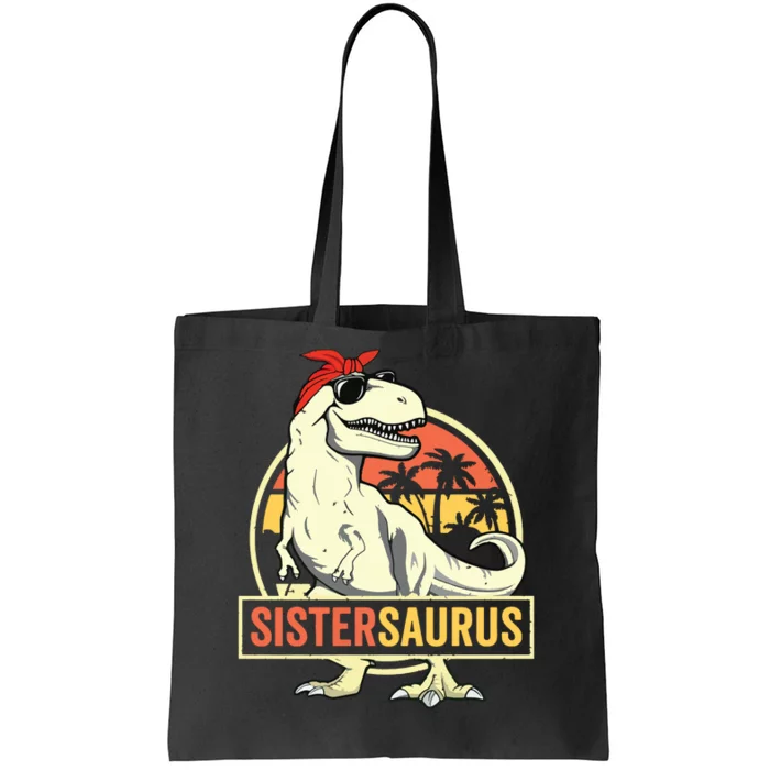 Sistersaurus T Rex Dinosaur Sister Saurus Family Matching Tote Bag