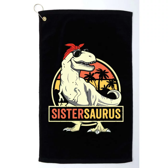 Sistersaurus T Rex Dinosaur Sister Saurus Family Matching Platinum Collection Golf Towel