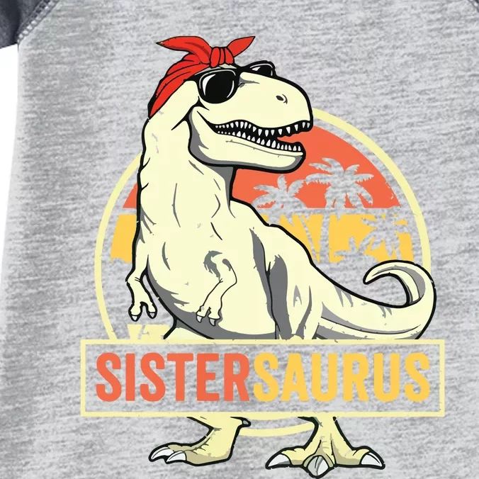 Sistersaurus T Rex Dinosaur Sister Saurus Family Matching Infant Baby Jersey Bodysuit