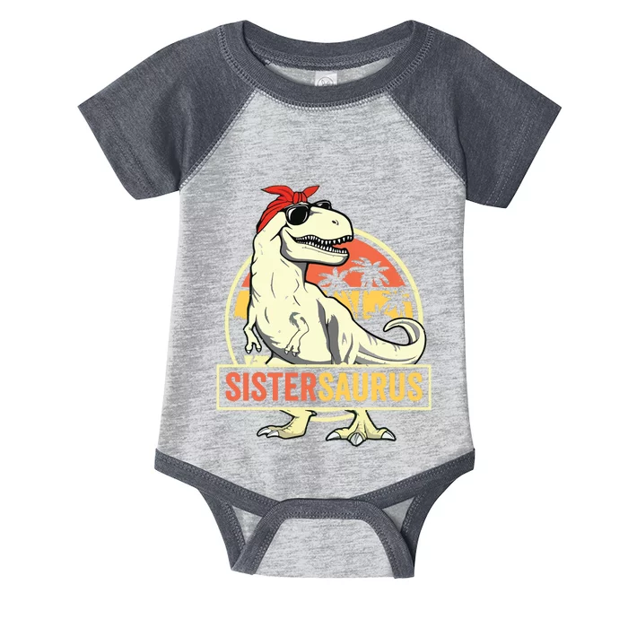 Sistersaurus T Rex Dinosaur Sister Saurus Family Matching Infant Baby Jersey Bodysuit