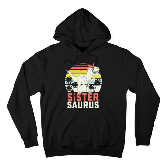 Sistersaurus T Rex Dinosaur Sister Saurus Family Matching Tall Hoodie