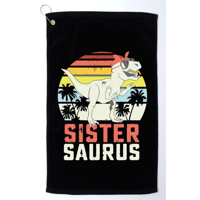 Sistersaurus T Rex Dinosaur Sister Saurus Family Matching Platinum Collection Golf Towel