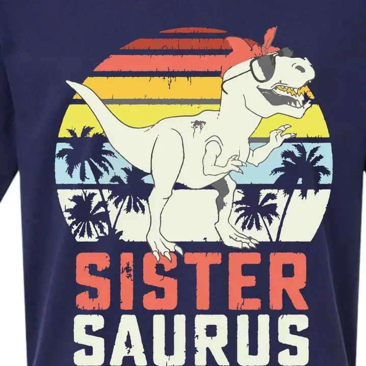 Sistersaurus T Rex Dinosaur Sister Saurus Family Matching Sueded Cloud Jersey T-Shirt