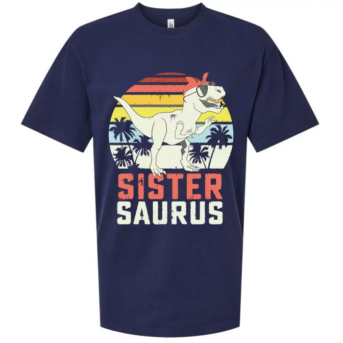 Sistersaurus T Rex Dinosaur Sister Saurus Family Matching Sueded Cloud Jersey T-Shirt