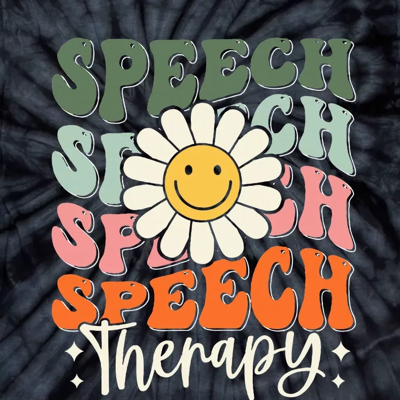 Speech Therapy Retro Speech Language Pathologist Therapist Tie-Dye T-Shirt