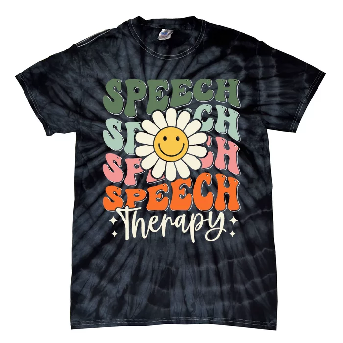 Speech Therapy Retro Speech Language Pathologist Therapist Tie-Dye T-Shirt