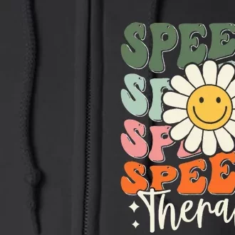 Speech Therapy Retro Speech Language Pathologist Therapist Full Zip Hoodie