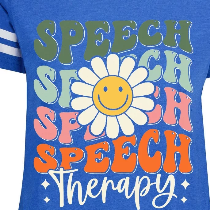 Speech Therapy Retro Speech Language Pathologist Therapist Enza Ladies Jersey Football T-Shirt