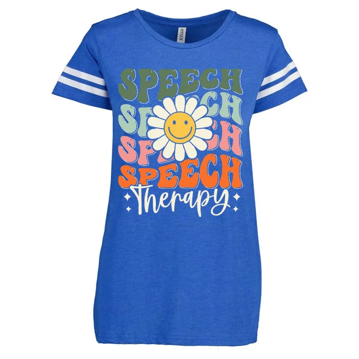 Speech Therapy Retro Speech Language Pathologist Therapist Enza Ladies Jersey Football T-Shirt