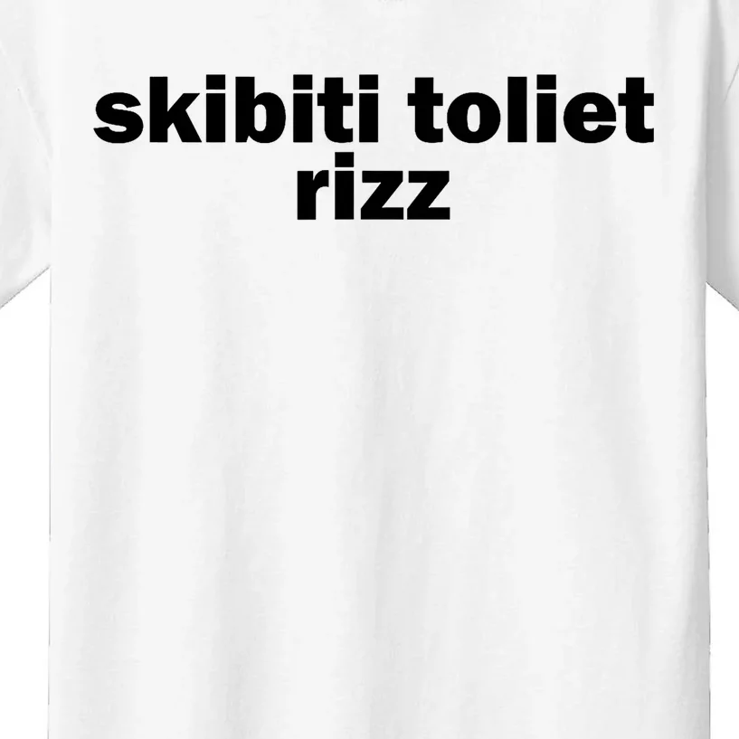 Skibiti Toilet Rizz Funny Viral Influencer Brain Rot Slang Kids T-Shirt